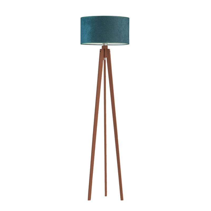 Caryville 149cm Tripod Floor Lamp, Green/Brown, White/Gold inside