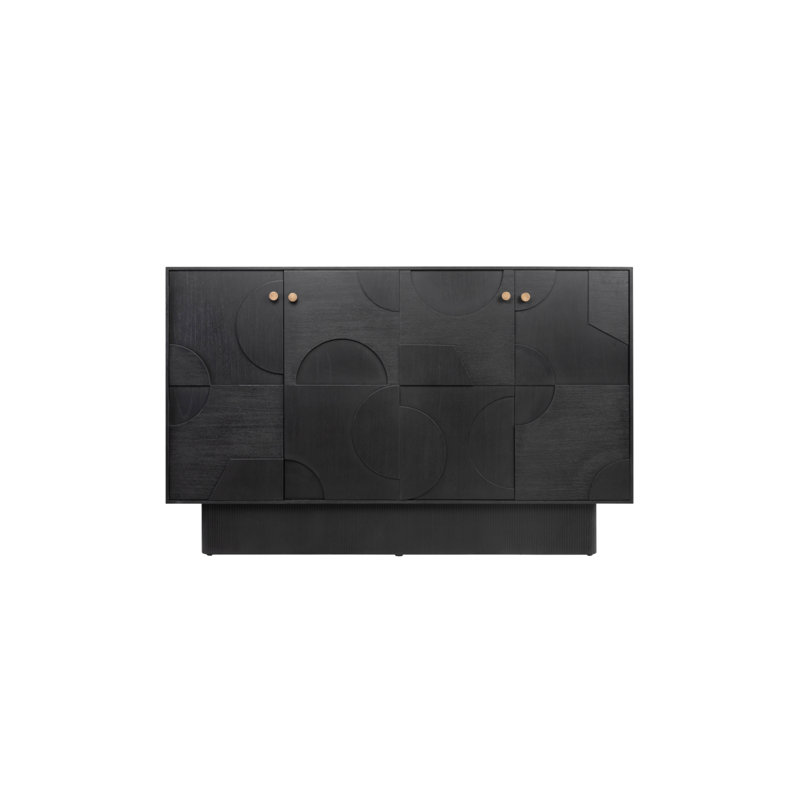 Zulgo 68'' W Solid Wood Sideboard, Black