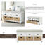 Banc de rangement blanc avec 3 tiroirs et - pour le salon, entrée en bois rustique pour-548279872