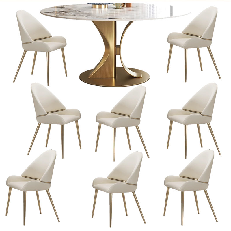 Light luxury modern simple round rock table