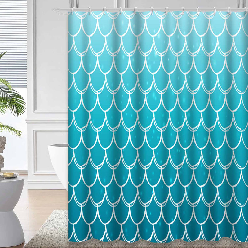 Rideau de douche Gradient Mermaid Fish Girl, L 72 po x l 78 po