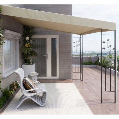 Metal Patio Canopy With Drainage Holes,Outdoor Pergola Canopy,For Backyard, Garden