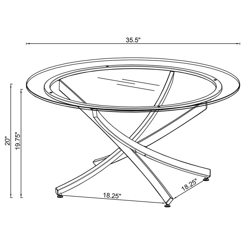 Table basse Connors, Chrome chrome