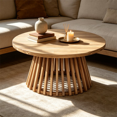 Table basse de patio en bois d'acacia