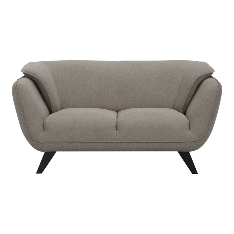 Keiya Transitional 65"L Linen Fabric Upholstered Loveseat in Brown