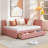 Full Size Upholstered Daybed With 2 Storage Drawers Sofa Bed Frame No Box Spring Needed, Linen Fabric-1943186839