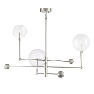 Lustre 3 lumières Debraa en nickel brossé