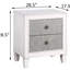 Table de chevet 2 chambres - Gris rustique et blanc, doublé de feutre, accès facile aux meubles blancs patinés avec compartiment doublé à fermeture facile