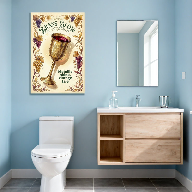 Motif de verre à vin rétro Fashion, H 24 po x l 16 po