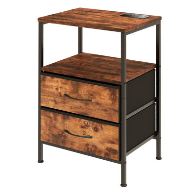 40cm W Metal Bedside Table