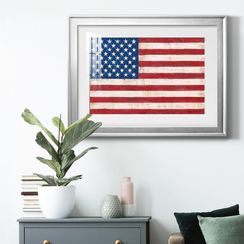 «Old Glory», reproduction encadrée de qualité supérieure - prête à être accrochée, H 22,5 po x l 30,5 po, Argent argent