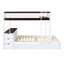 Lit superposé blanc + noyer avec bureau, rangement, lit gigogne simple et lit de taille Chargers, rangement de bureau blanc + noyer Charisma