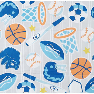 My World All Star Comforter Set - Sports Themed Bedding for Kids - Soccer, Basketball, Baseball, Football - Includes Decorative Pillow