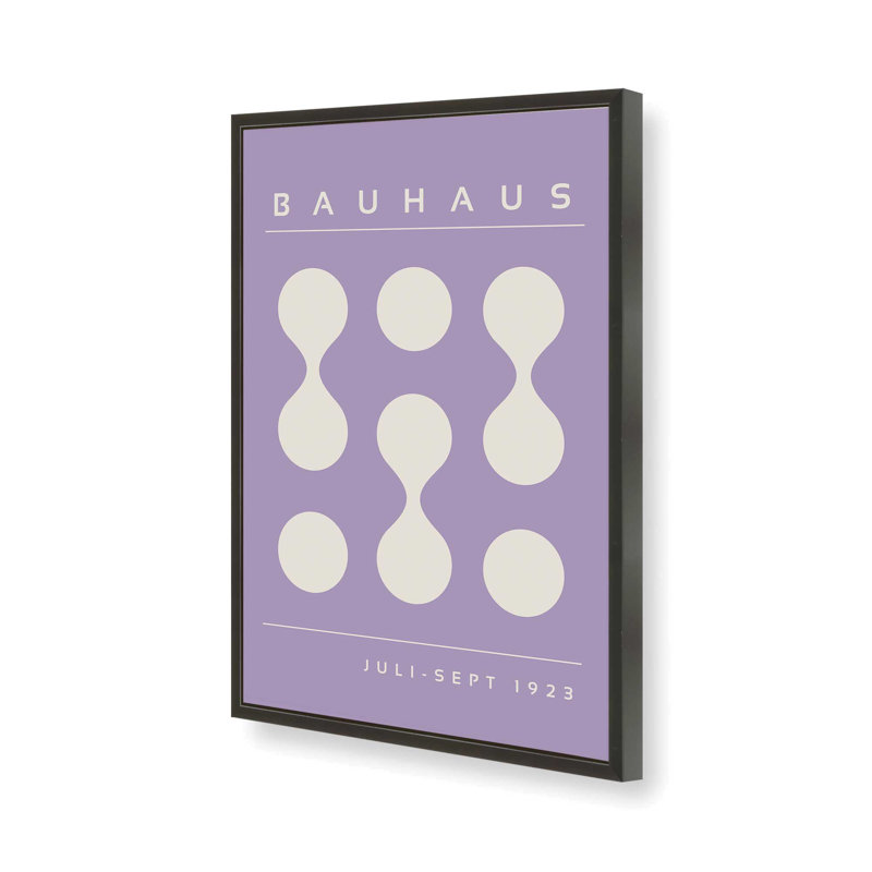 Mauve Bauhaus Flow II, Reproduction encadrée sans passe-partout, Noir satiné, H 25 po x l 19 po