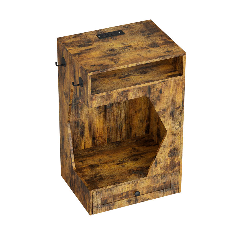 Station d'alimentation pour animaux et table d'appoint avec station de charge et rangement pour aliments Designs Designs