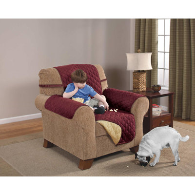 Housse pour fauteuil à coussins carrés réversible