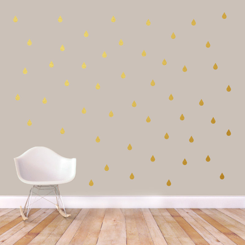 Abstract Non-Wall Damaging Wall Decal, Gold