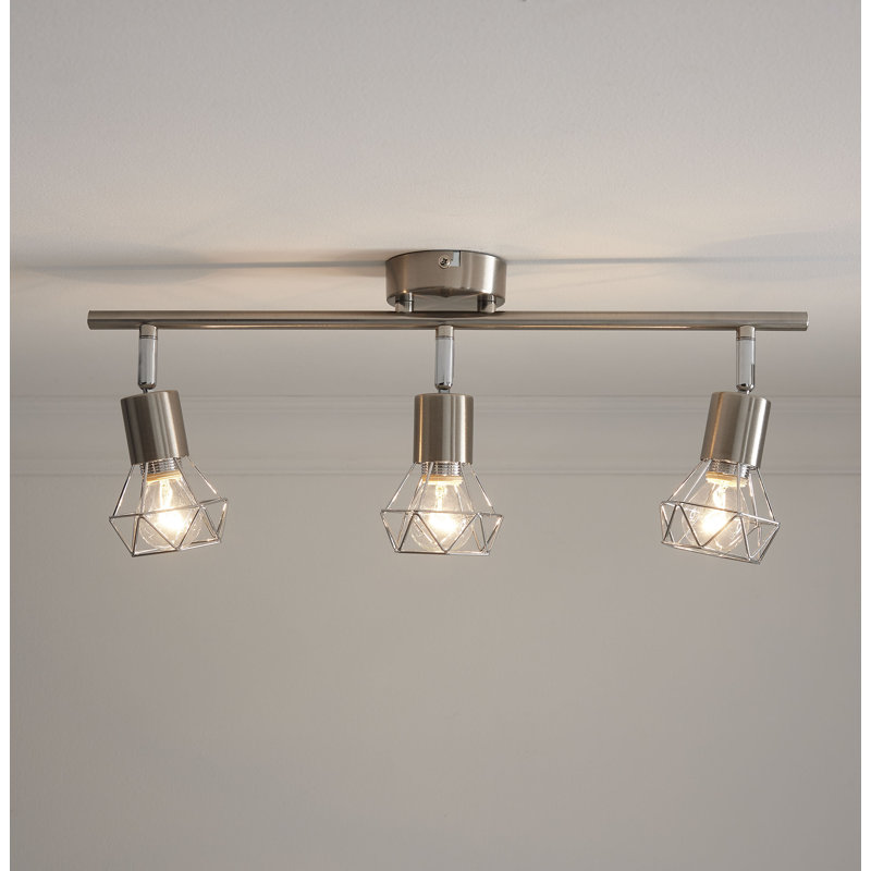 Roulston Semi Flush Mount, Satin Nickel