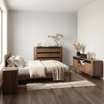 4-Piece Bedroom Set - 6 Drawer Double Dresser And Nightstand Set Of 2