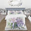 Ensemble de housse de couette en microfibre / polyester mauve et vert Lily Symphony I-210561304
