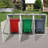 Garbage Bin Shed Stores 3 Trash Cans Metal Outdoor Bin Shed For Garbage Storage,Dark-Grey-123950857