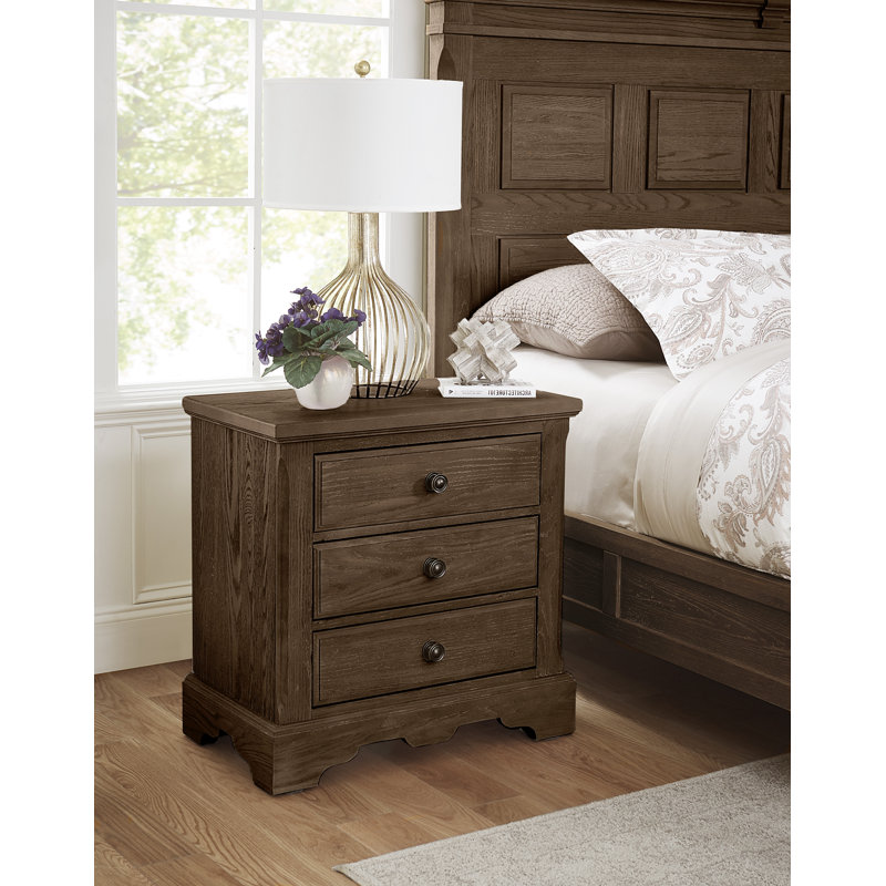 Cutlerville 28'' W Solid Wood Nightstand, Light Brown