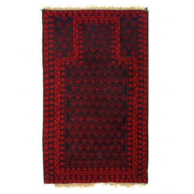 Melanney Oriental Area Rug in Red