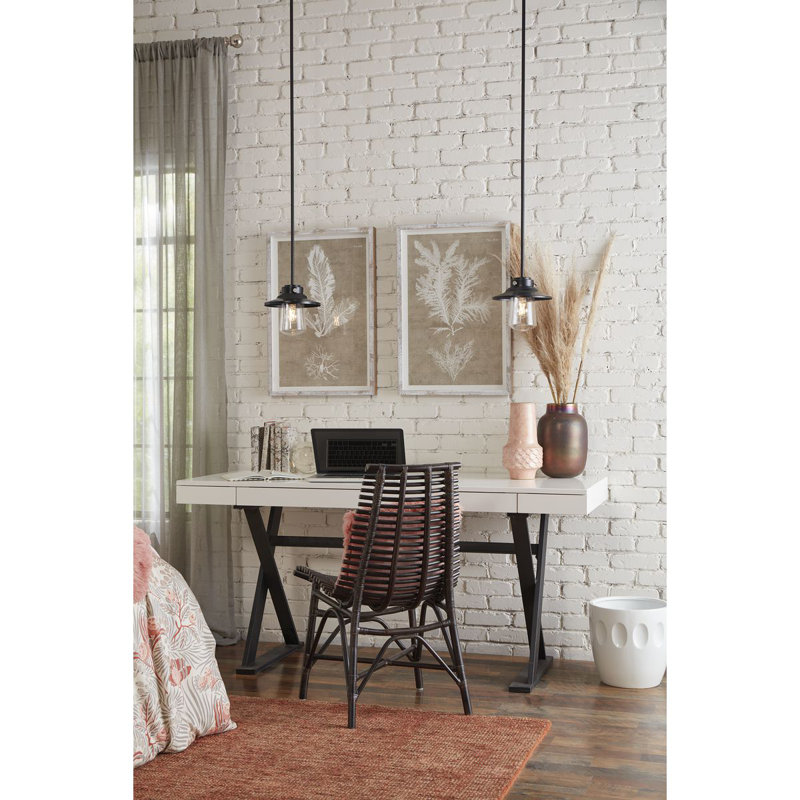 Luminaire suspendu en pot 1 lumière Frampton, Noir mat