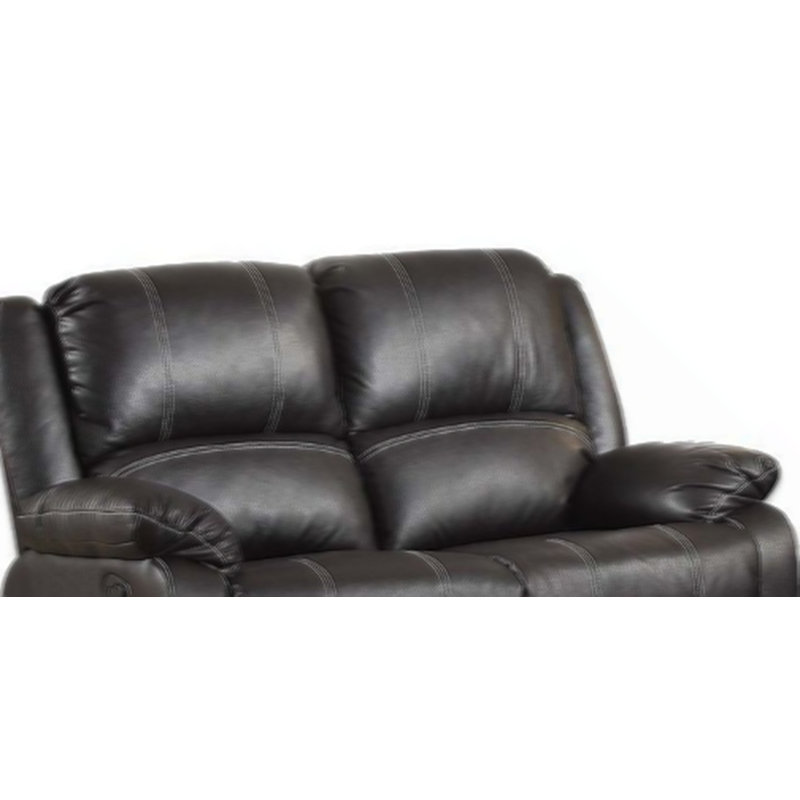 Causeuse inclinable en cuir synthétique Alvetta, Noir, noir, noir, noir