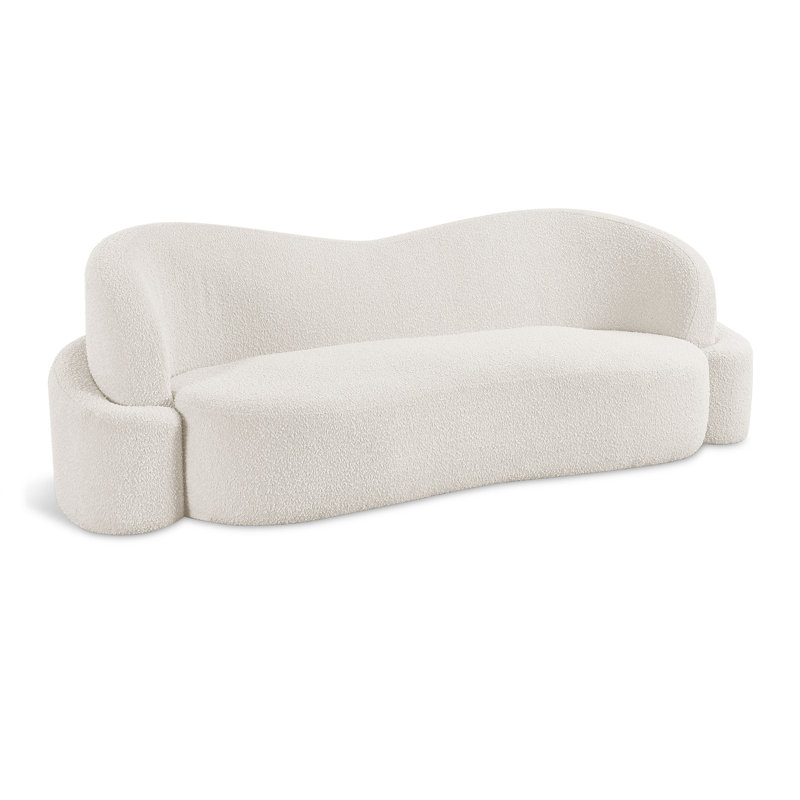 Canapé rembourré Ishawn, Tissu crème bouclé