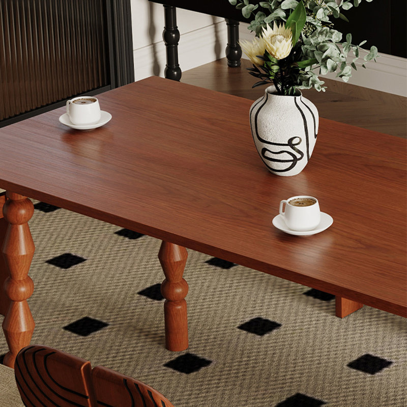 Table de salle à manger simple en bois de frêne rétro, H 29,53 po x L 70,87 po x l 31,5 po