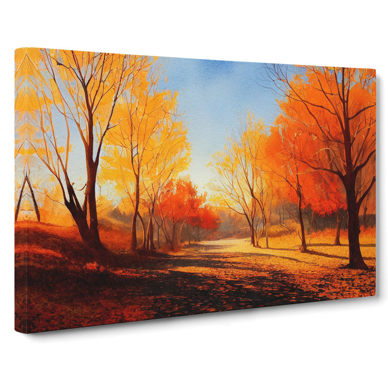 Autumn Forest In Watercolour Vol.5 - Wrapped Canvas, 35cm H x 50cm W x 3cm D