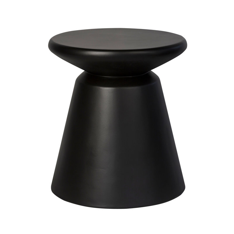 Camon Concrete Top End Table, Black