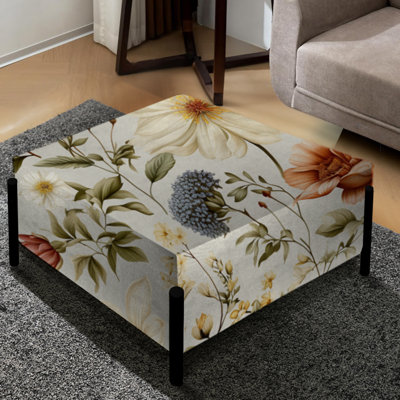 Antique Garden - Grand repose-pieds carré Plants
