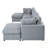 U-Shaped Sectional Sofa With 2 Movable Ottomans-69669503