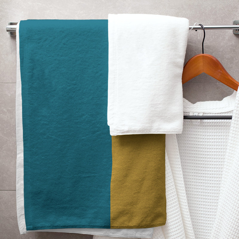Bath Towel, Aqua/Gold