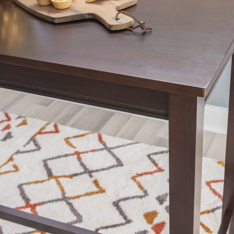 Bartonville Solid Wood Base Pub Table, Brown, 42" H x 47.25" L x 23.75" W
