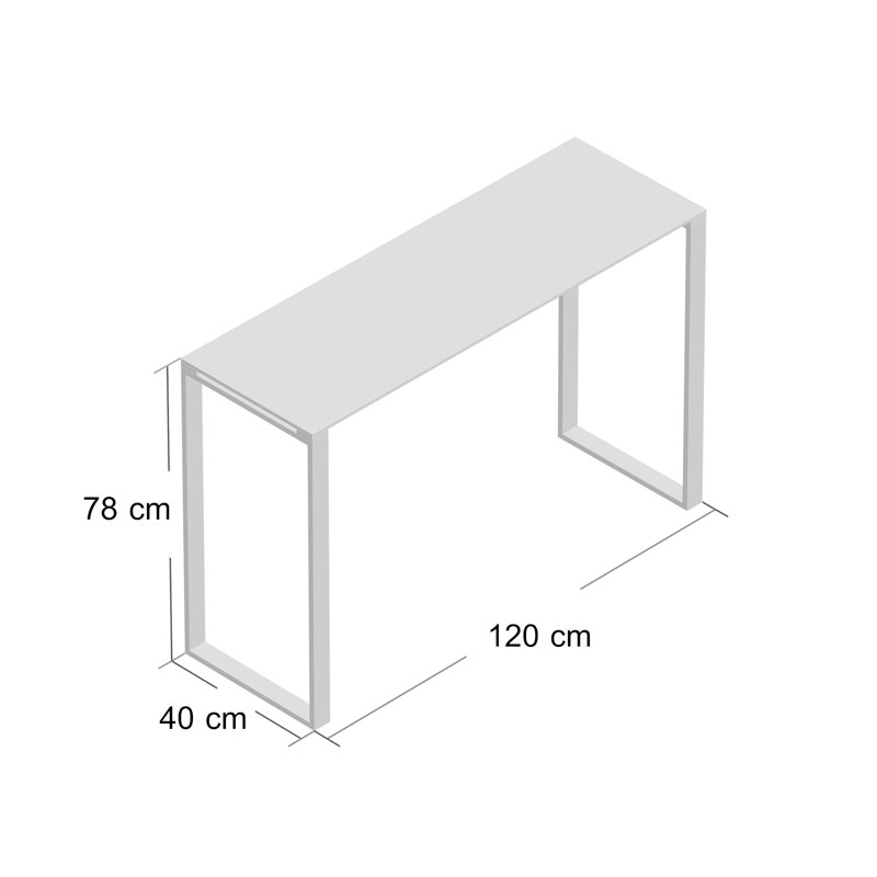Slim Metal Console Table for Hallway Living Room Furniture, 120cm Entryway Table with Clear Glass Top