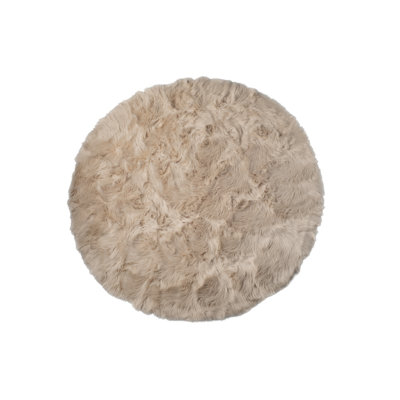 Tapis taupe en fausse peau de mouton Oguz