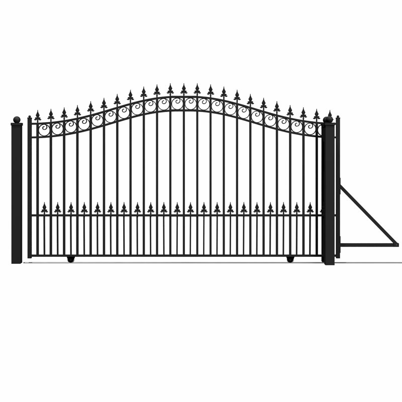Barrière d’allée coulissante simple en acier 6 pi. H Prague, H 72,8 po x l 162,6 po