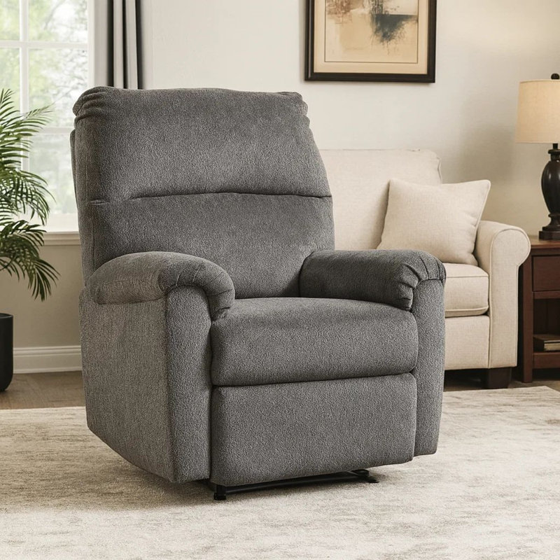 Fauteuil inclinable manuel Rishana, Polyester gris
