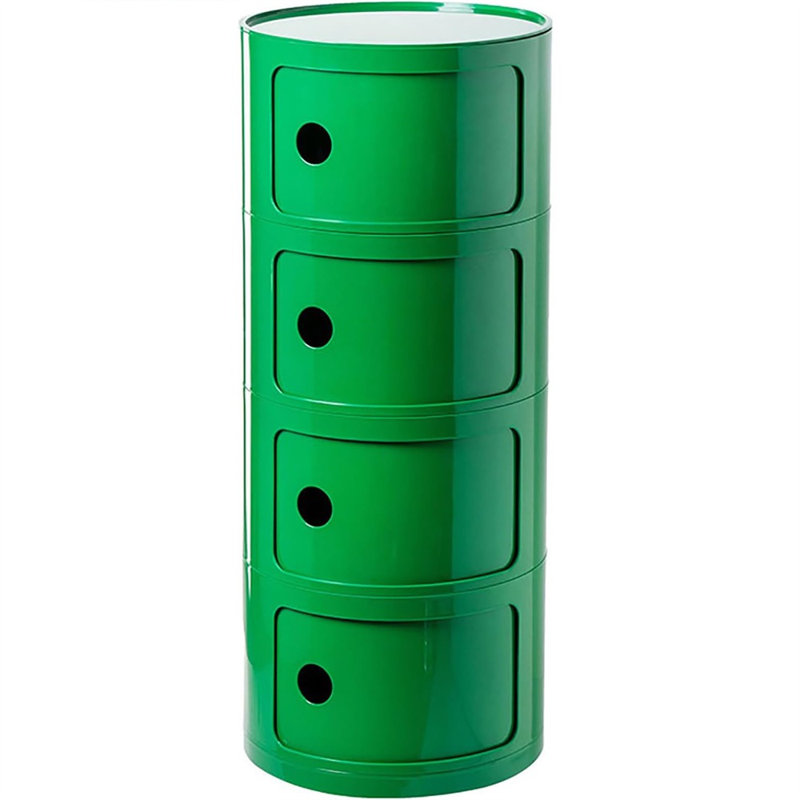 Table de chevet moderne empilable avec rangement et table de chevet moderne à 4 niveaux avec tiroirs, Vert