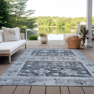 Tapis intérieur / extérieur bleu Draessa