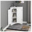  Armoire de rangement blanche triangulaire avec tablettes réglables, armoire de coin autoportante pour la salle de bain, la cuisine et la maison, conception peu encombrante-378396499