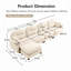 Canapé modulaire en chenille 4 places avec 2 coussins et repose-pieds-255783413
