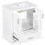 Meuble-lavabo autoportant de 30 po avec lavabo, panneau de fibres à densité moyenne et structure en bois massif, 1 tiroir de séparation et 2 portes à fermeture en douceur (double tablette sur la porte)-118024498