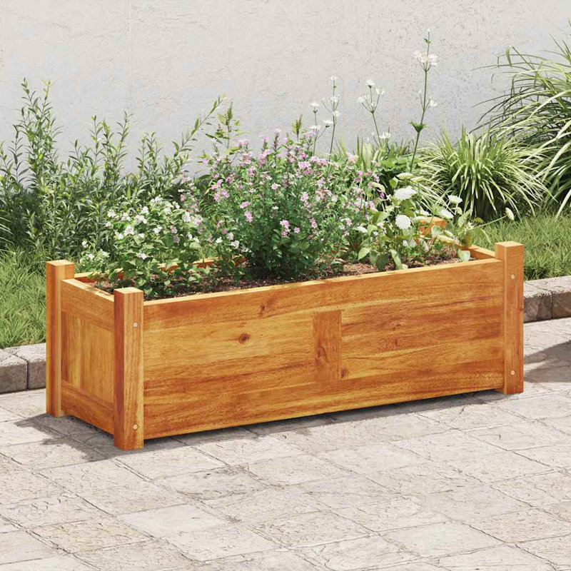 Raised Garden Bed Raised Flower Bed Raised Garden Box Solid Acacia Wood, 9.8" H x 29.9" W x 10.9" D