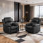 Fauteuil de chasse manuel moderne en cuir végétalien de 35 po de largeur avec accoudoirs et dossier confortables (ensemble de 2)-227468739