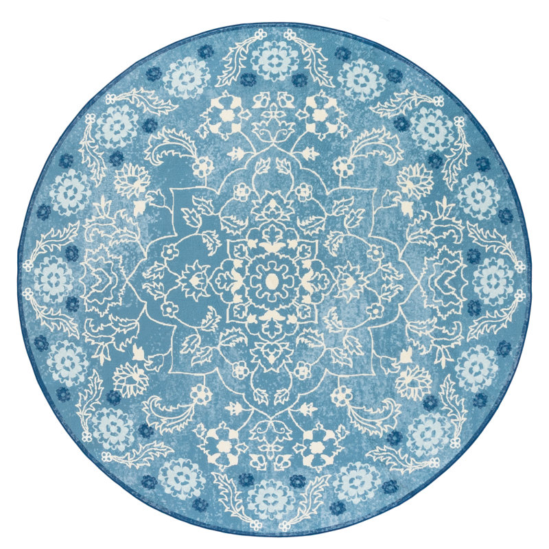 Tapis floral lavable à la machine MSRW 194 Performance, Rond 6 pi