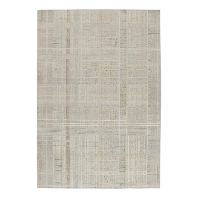 Rug & Kilim's Distressed Abstract Rug in Polychromatic Geometric Pattern